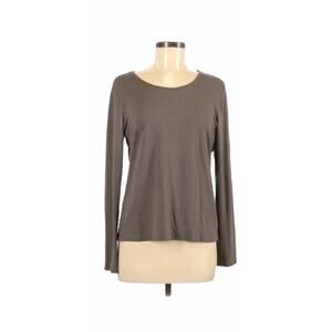 Eileen Fisher grey scoop neck tee long sleeve M